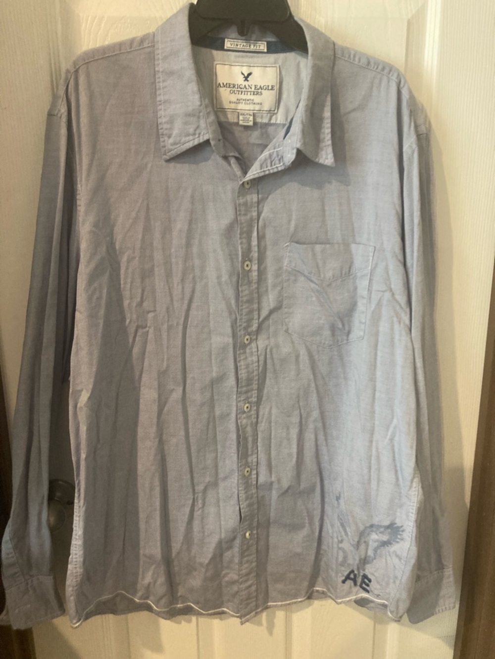 American Eagle Outfitters Light Blue Long-Sleeve Button Shirt Mens XXL